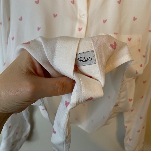 Rails Scribble Heart Button Down Shirt Tie Valentines Day - Picture 5 of 9